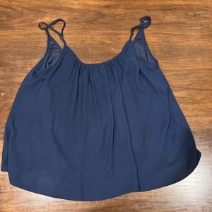 Show me‎ your mumu top women large navy blue crop swing top